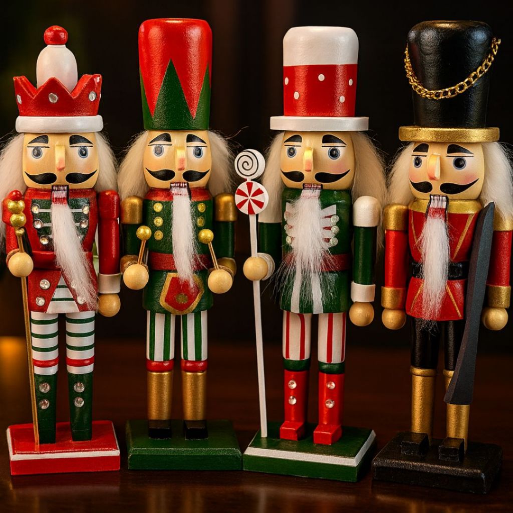 Enfeite de Natal Quebra-Nozes de Madeira Decorativo Luxo Clássico/Unidade