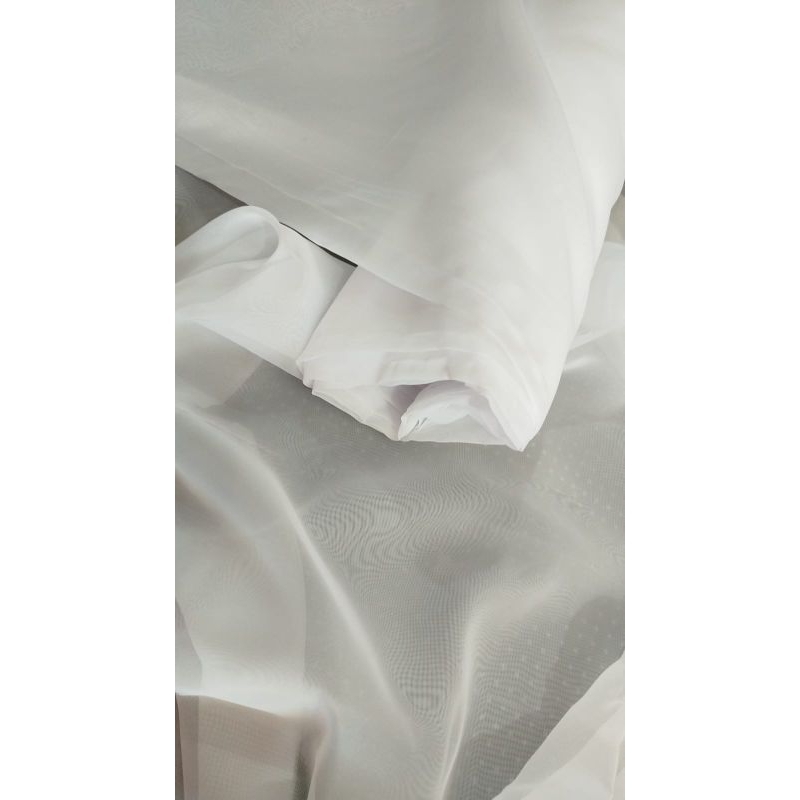 tecido MUSSELINE CHIFFON voal voil branco transparente promoção 6 metros x 1,50 de largura