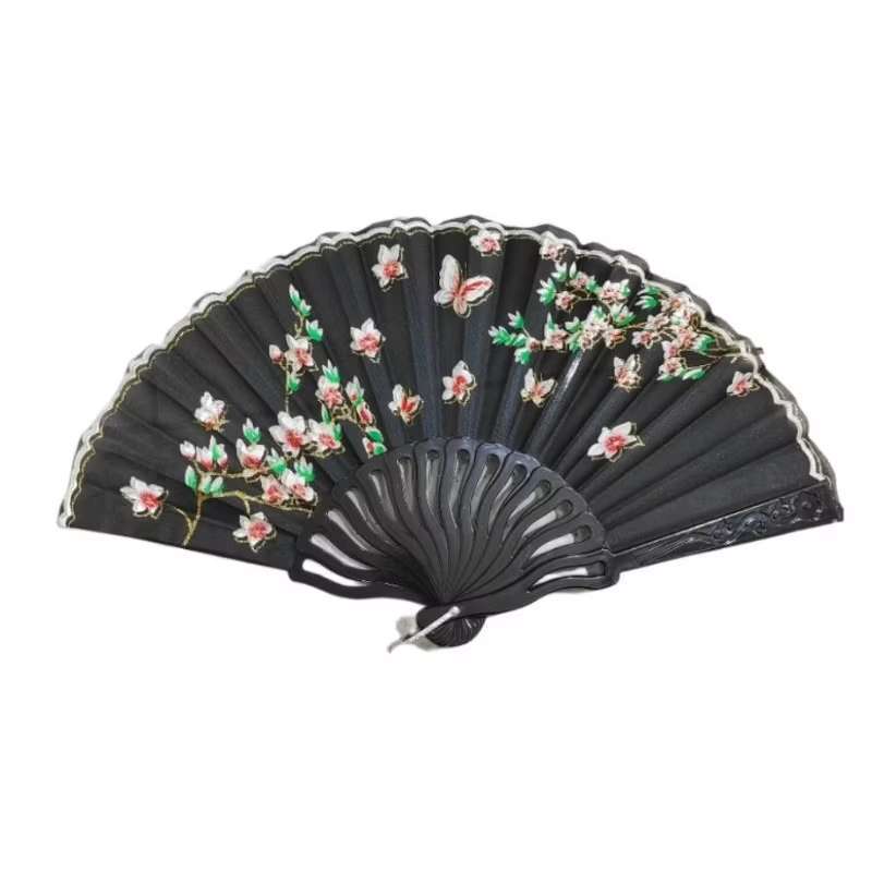 Kit 2pcs Leque de mão chinês com Flores