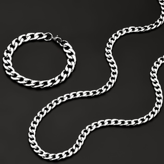 Kit Colar e Pulseira Grossa 1x1 Aço Inox Prata Legítimo em Oferta na Shopee