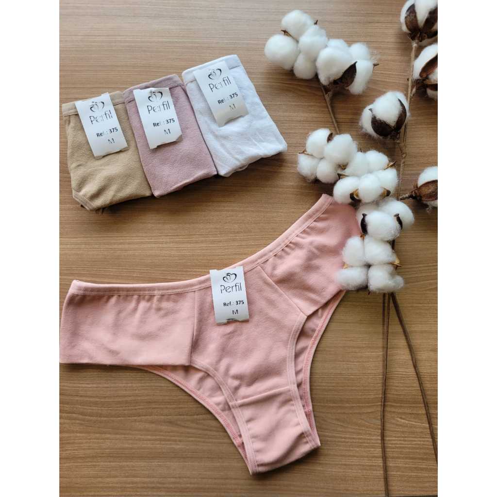 Kit 5 Calcinhas Pants Alta e Larga Pala Lateral Dupla Conforto Algodão em Oferta na Shopee