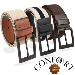 Cinto Masculino Esportivo de Couro Legítimo Naturale/Floater com Elástico - Várias Opções em Oferta na Shopee