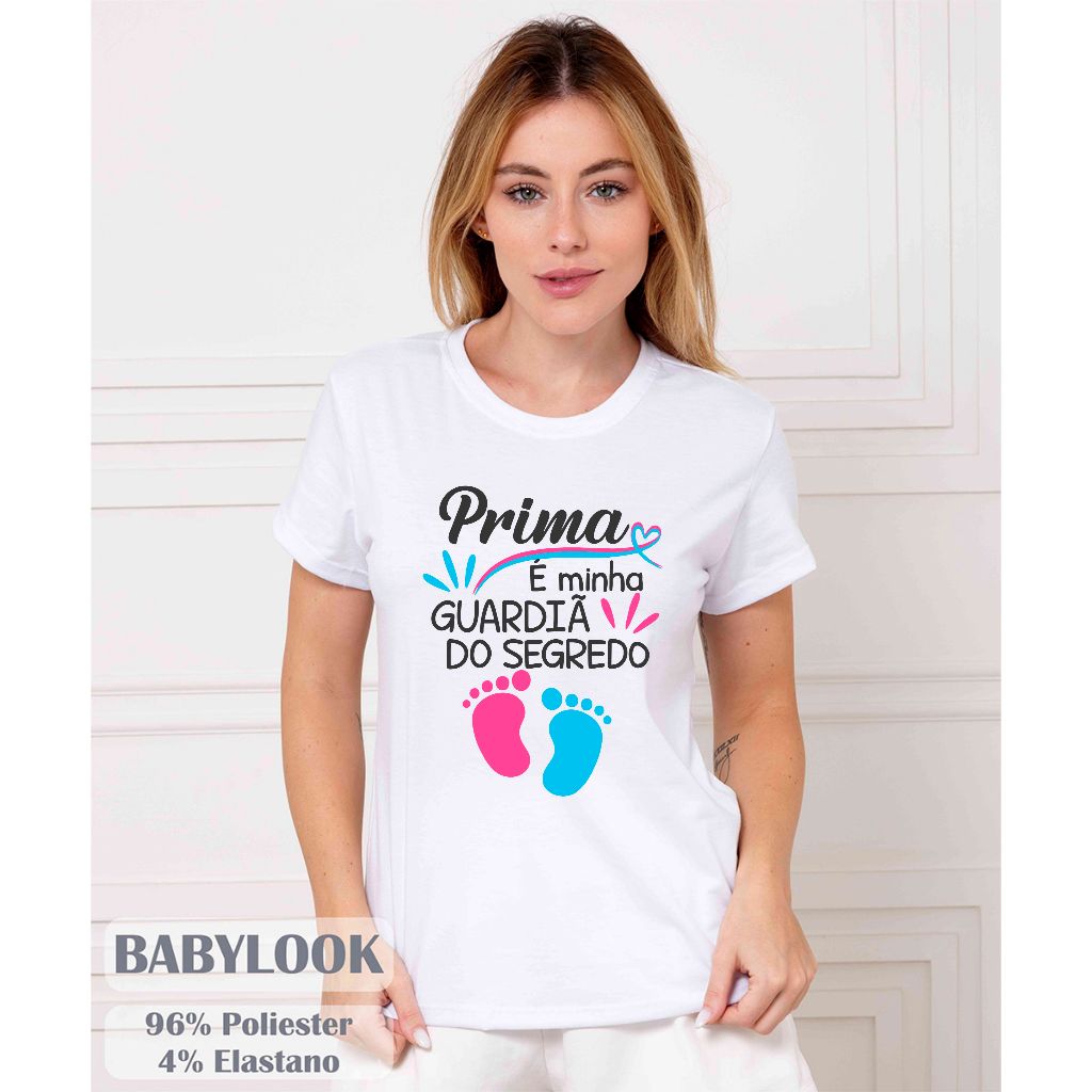 Babylook Guardiã do Segredo Prima – Camiseta Feminina Chá Revelação em Oferta na Shopee