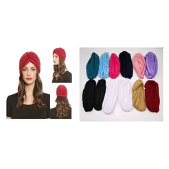 kit 2 Turbante Chapéu Feminino Indiano Gorro Touca Várias Cores