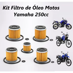 Kit Filtro Troca de Óleo Moto Yamaha Fazer Tenere Lander Fz 25 com Oring's