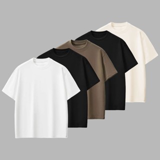 Kit 5 Camiseta Oversized Masculina Premium 100% Algodão Gola Grossa Streetwear Lisa Basica Caimento
