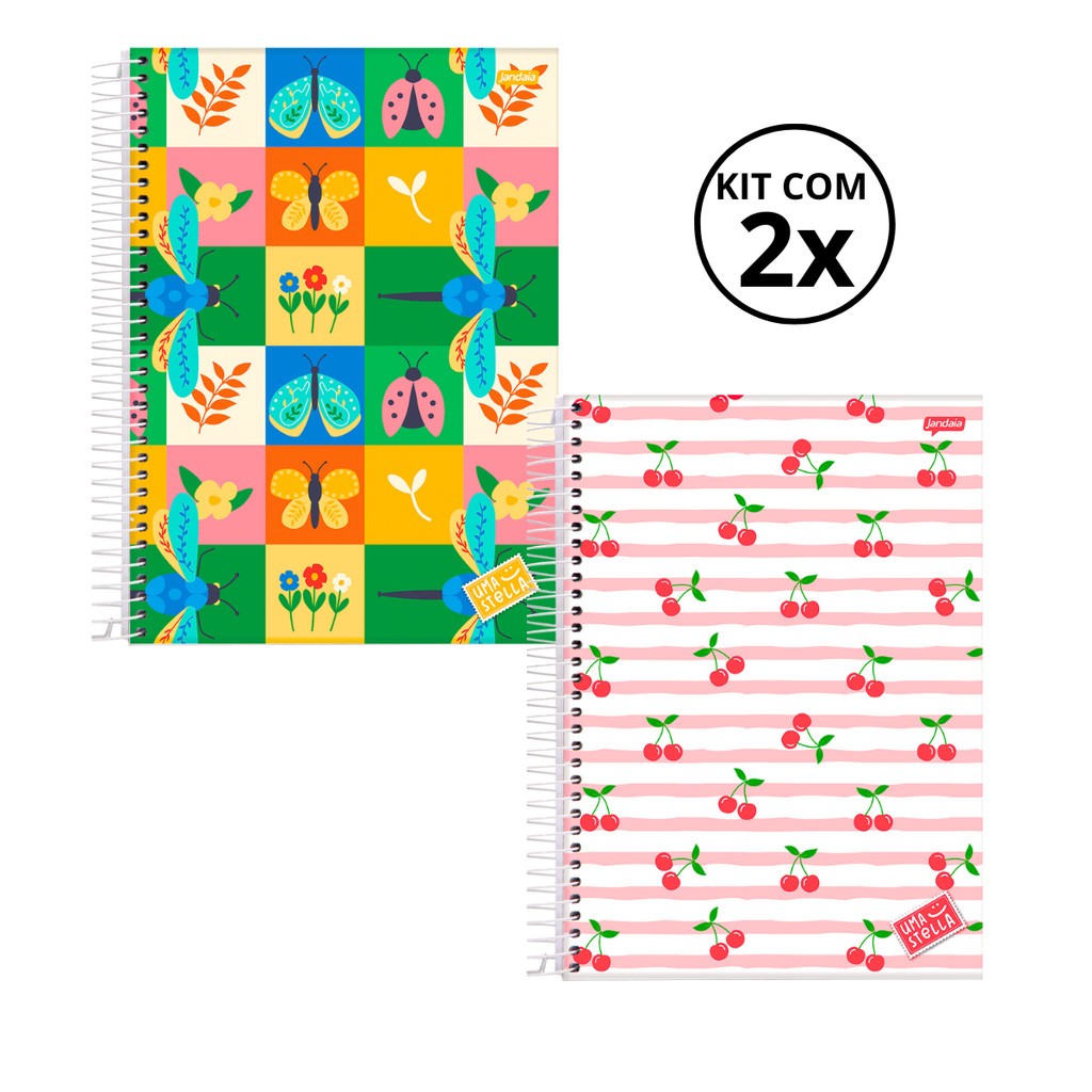 Kit 02 Cadernos Universitário 1 Matéria 80 Folhas Stella - Jandaia em Oferta na Shopee