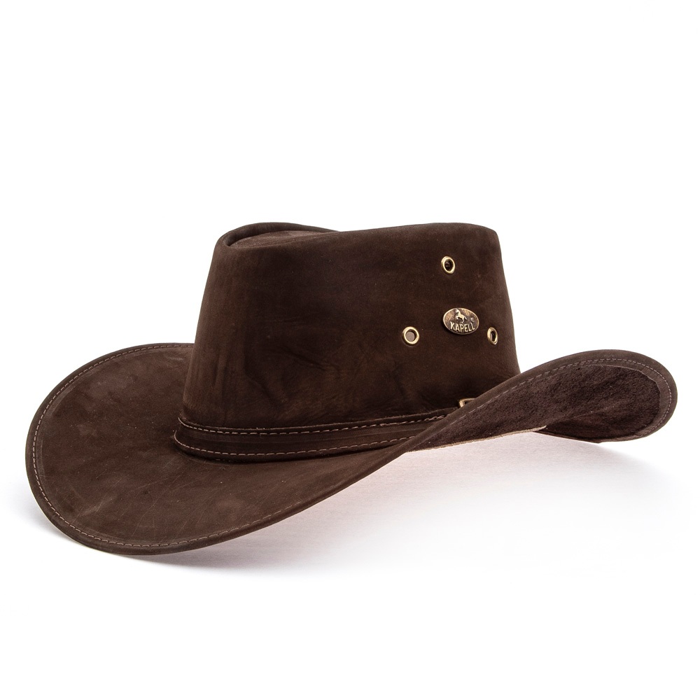 Chapéu Couro Bovino Modelo Texano Aba Longa Cowboy Peão Rodeio Festa Conforto Country Unisex Adulto