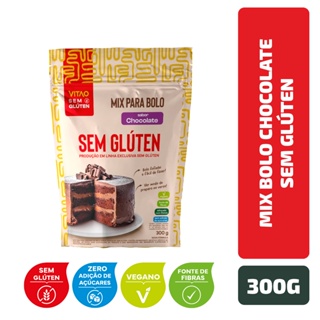 Mix Bolo Chocolate Sem Glúten 300 g em Oferta na Shopee