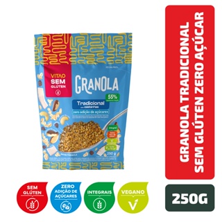 Granola Tradicional Zero Açúcar Sem Glúten 250 g em Oferta na Shopee