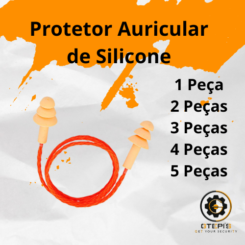 Imagem Protetor Auricular Auditivo Silicone Plug Tampões de Ouvido Antialérgico Com Cordão Tipo Esportivo