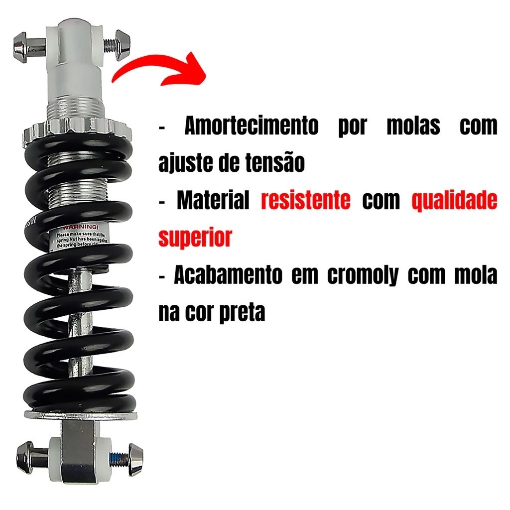 Mola de Quadro Full Suspensão Bicicleta Traseira Amortecedor 150mm