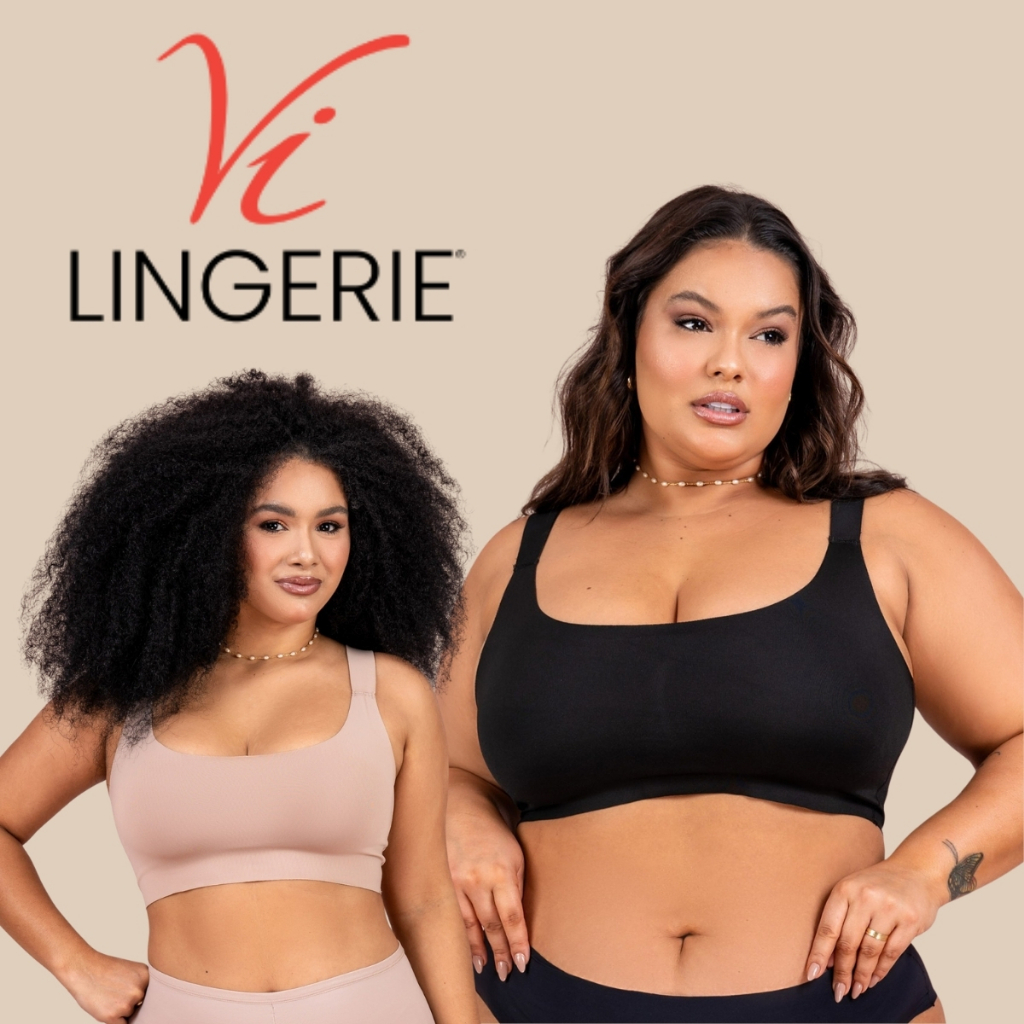 Sutia Feminino Plus Size Top Conforto Sustentação Corte A Fio Sense Vilingerie Decote Moderno