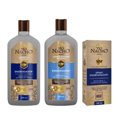 Shampoo + Condicionador 200ml + Spray Tônico 120ml Engrossador Tio Nacho