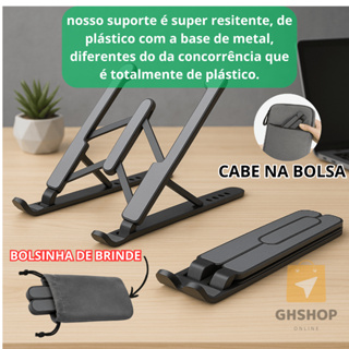Suporte Apoio Para Notebook Laptop Tablet Base Com Regulagem Dobravel em Oferta na Shopee