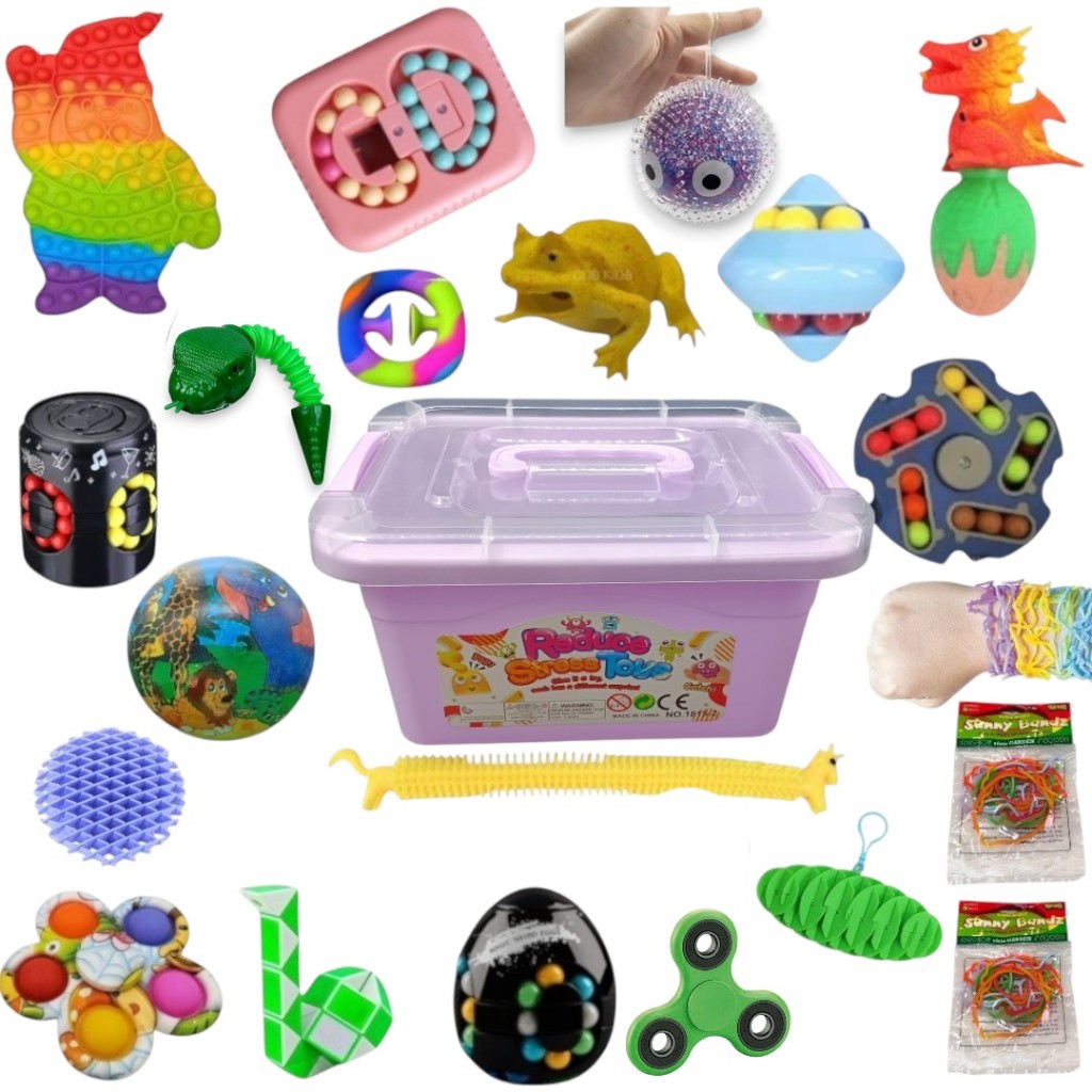 Kit Maleta Fidget Toys com Pop It Anti Stress