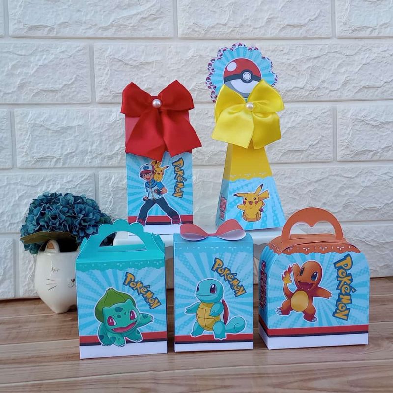 PEGUE E MONTE  Kit Festa Personalizados POKEMÓM Lembrancinhas Caixinhas