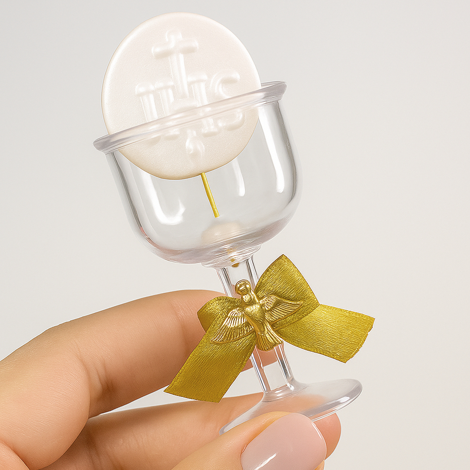 Lembrancinhas Católica cálice / taça com HÓSTIA comunhão eucaristia - 10 unidades em Oferta na Shopee