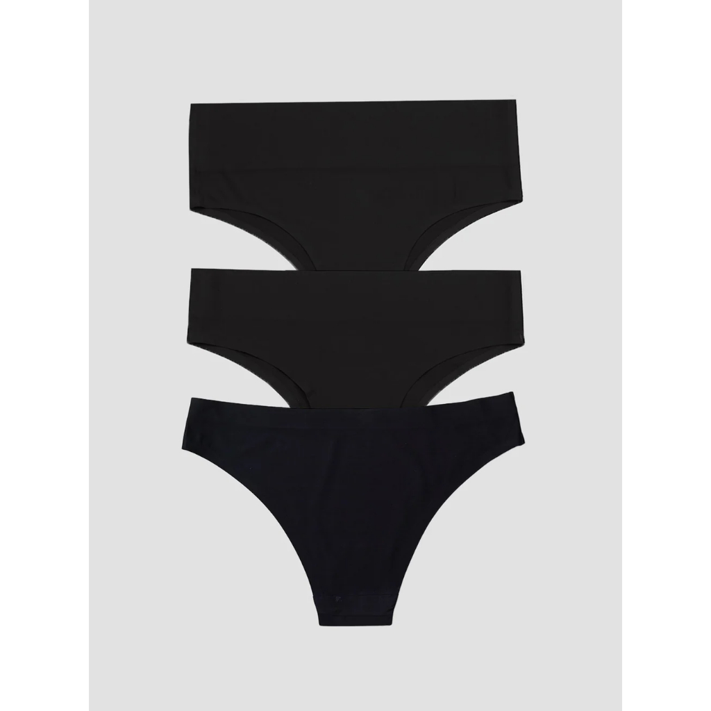Kit Segunda Pele: Biquíni Regular Preto, Biquíni Cintura Alta Preto e Biquíni Redutora