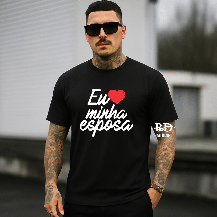 Camiseta Frase Eu Amo Minha Esposa Camisa em Oferta na Shopee