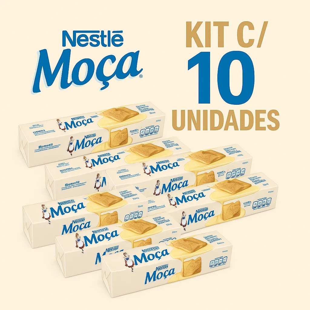 Kit C/10 Biscoito Moça Recheado Nestlé 140g em Oferta na Shopee