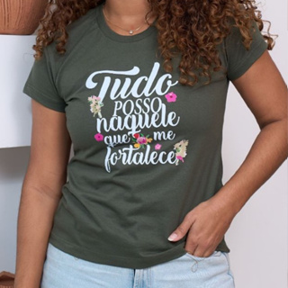 Camiseta Feminina Básica 100% Algodão Confortável Casual T-shirt Blusa Lisa Look Diário Evangélica em Oferta na Shopee