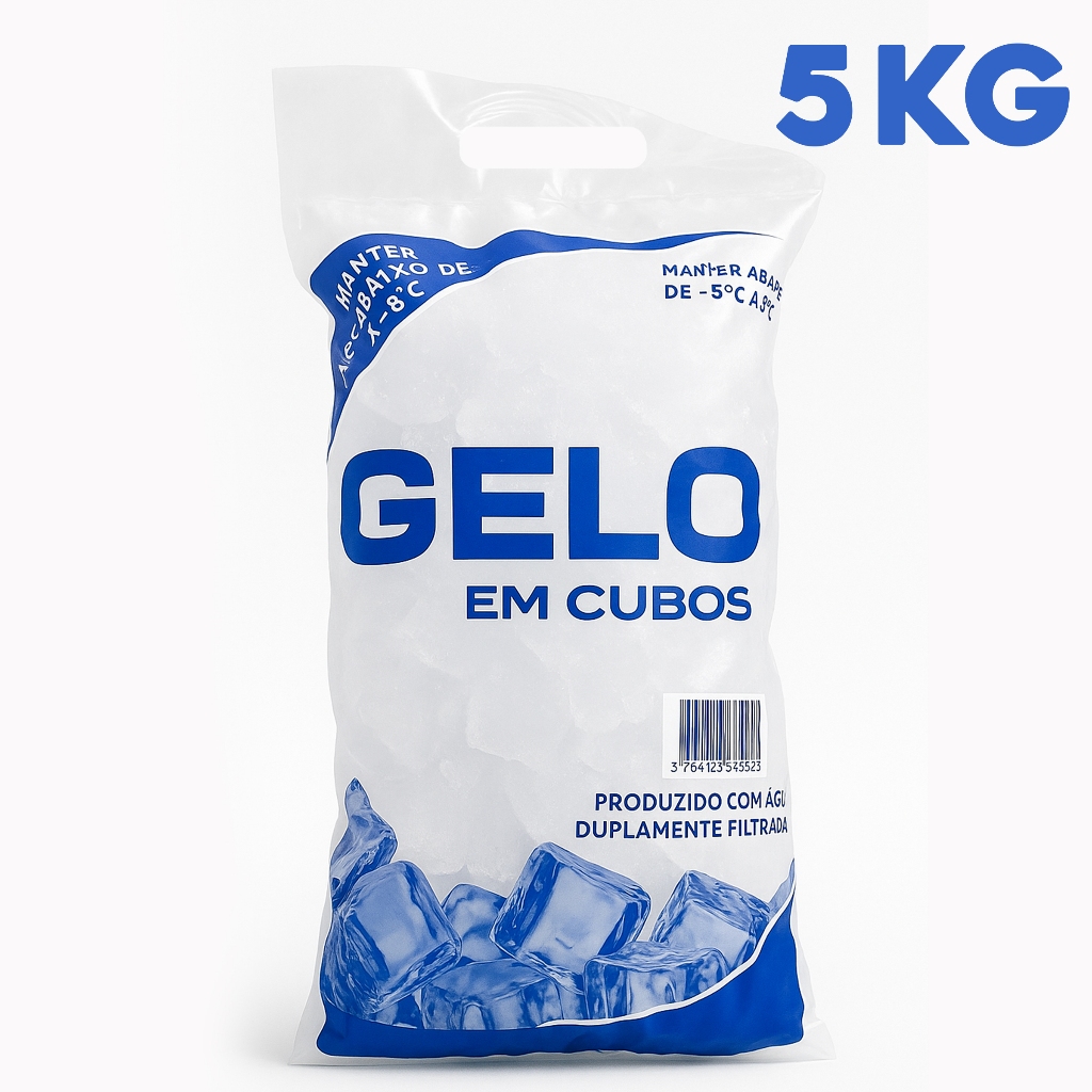 Saco P/ 5KG Gelo Em Cubos C/ Alça Reforçada - 30 Uni