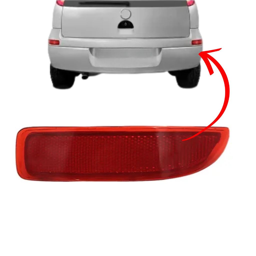 Refletor parachoque traseiro – Corsa 2003 a 2012 – Esquerdo ou Direito