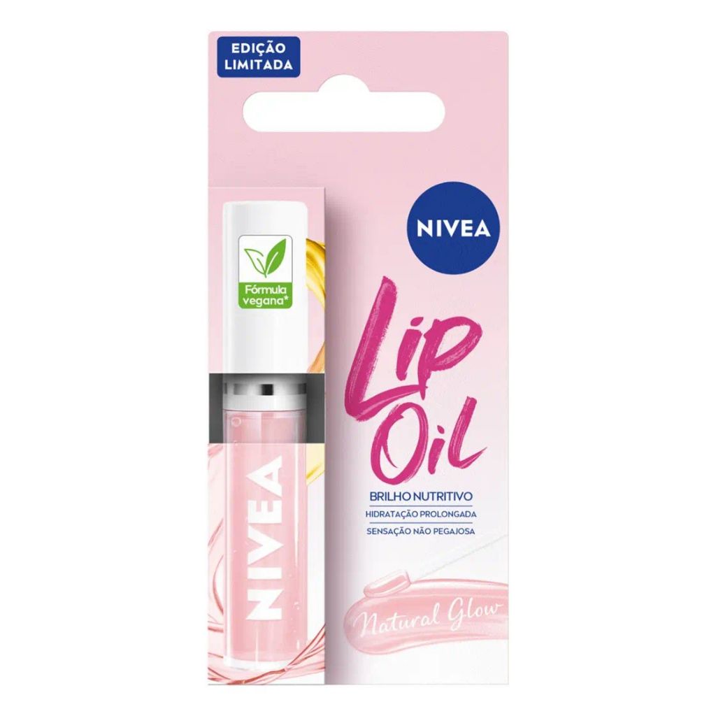 Lip Oil Brilho Nutritivo Labial Nivea Natural Glow 5,5ml