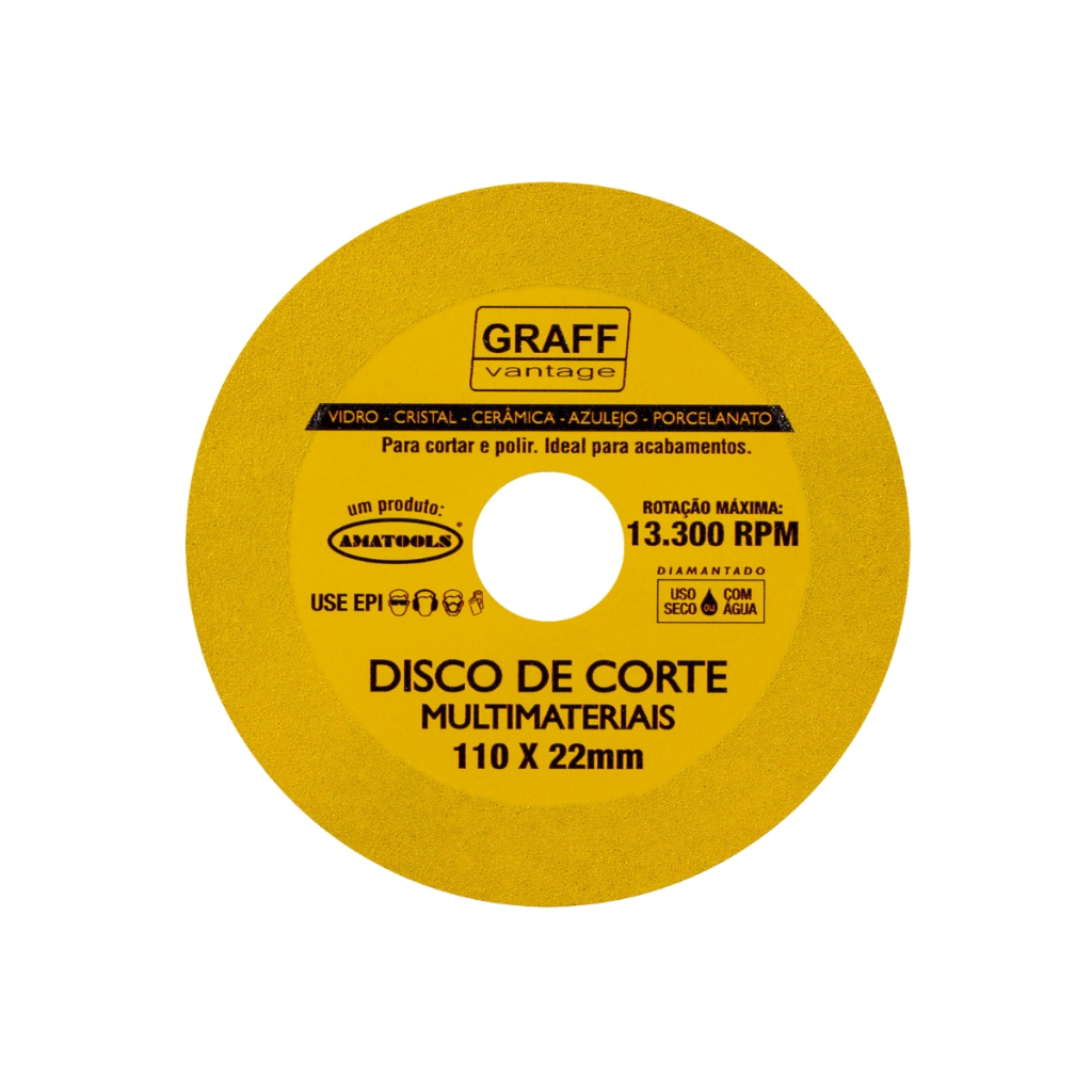 Disco de Corte Diamantado 110x22mm Multimateriais Graff Vantage