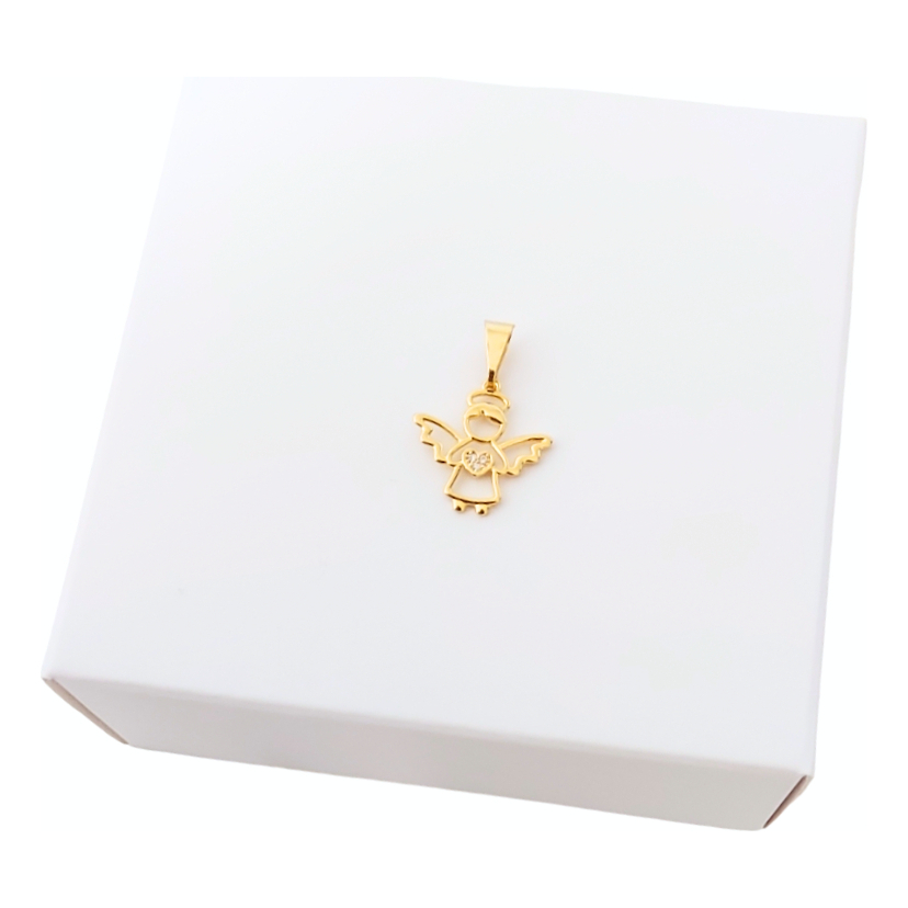 Pingente Anjinho Banhado a Ouro 18k com Zircônias – Com Garantia