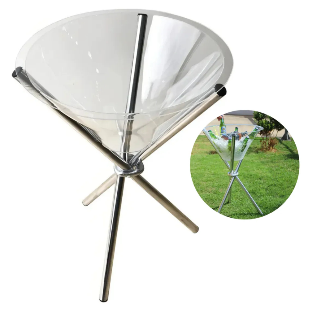 Champanheira Tripé Acrílica 33L Grande Transparente  Para Festa em Oferta na Shopee