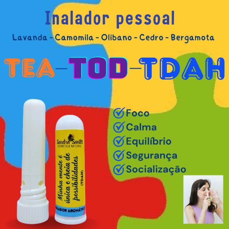Inalador Pessoal Aromaterapia Natural | Adulto ou Infantil | TDAH, TEA, TOD, TAG escolha o seu. em Oferta na Shopee