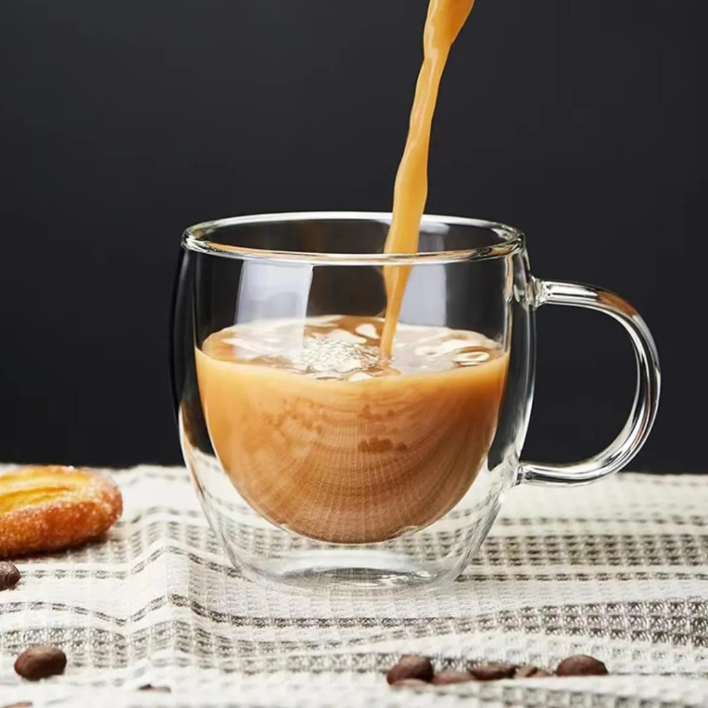 Xicara copo Caneca Parede Dupla de Vidro Borossilicato Cafe Chas Expresso 110ml em Oferta na Shopee