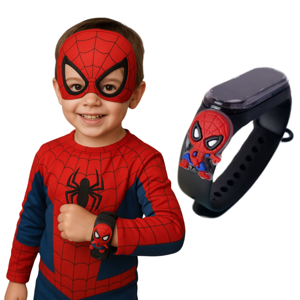 Relógio Infantil Digital Led Menino Masculino Homem Aranha 2 Teia novo em Oferta na Shopee