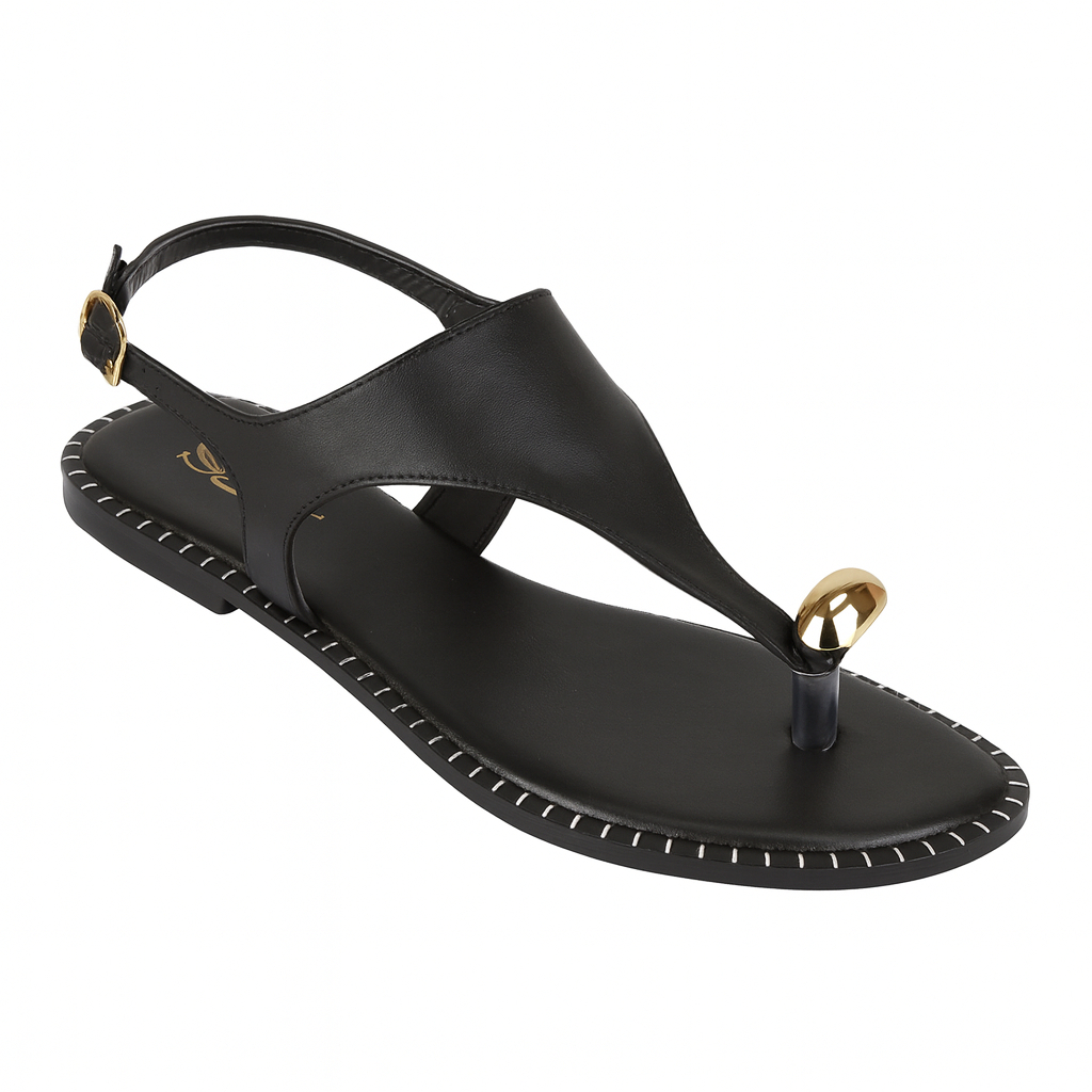 Rasteirinha Feminino Sanf Dedo Argola Metálica Leve Conforto Casual Verão Cravo Anel Rasteira Dia