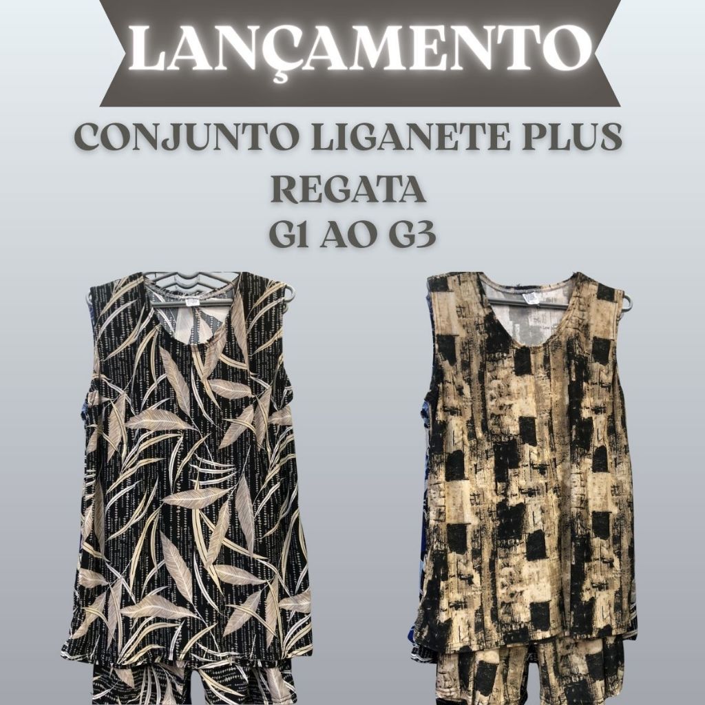 Conjunto Feminino Plus Liganete Regata para Senhora em Oferta na Shopee