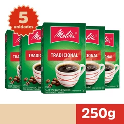 Kit 5 Cafés Melitta® Tradicional Vácuo 250g