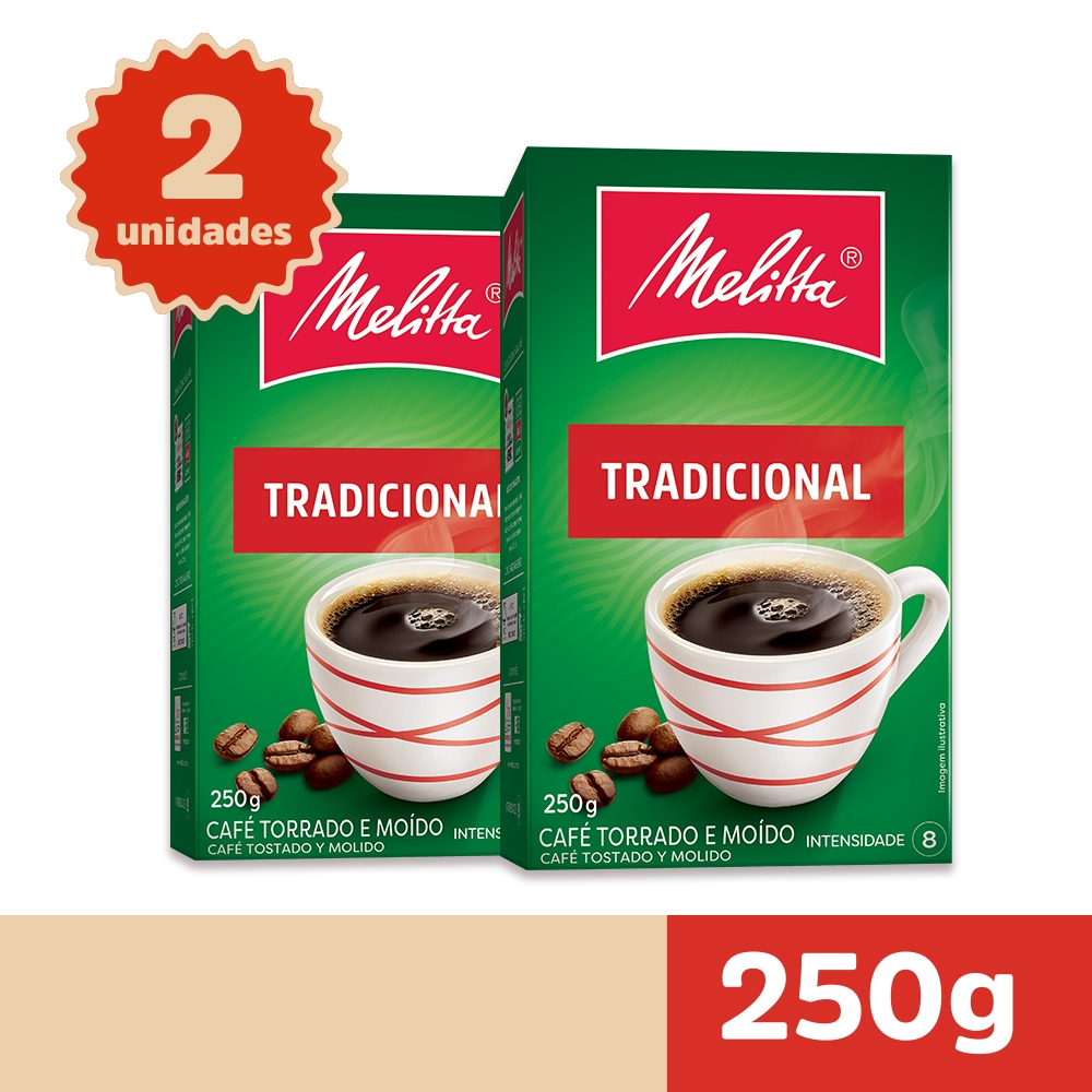 Kit 2 Cafés Melitta® Tradicional Vácuo 250g