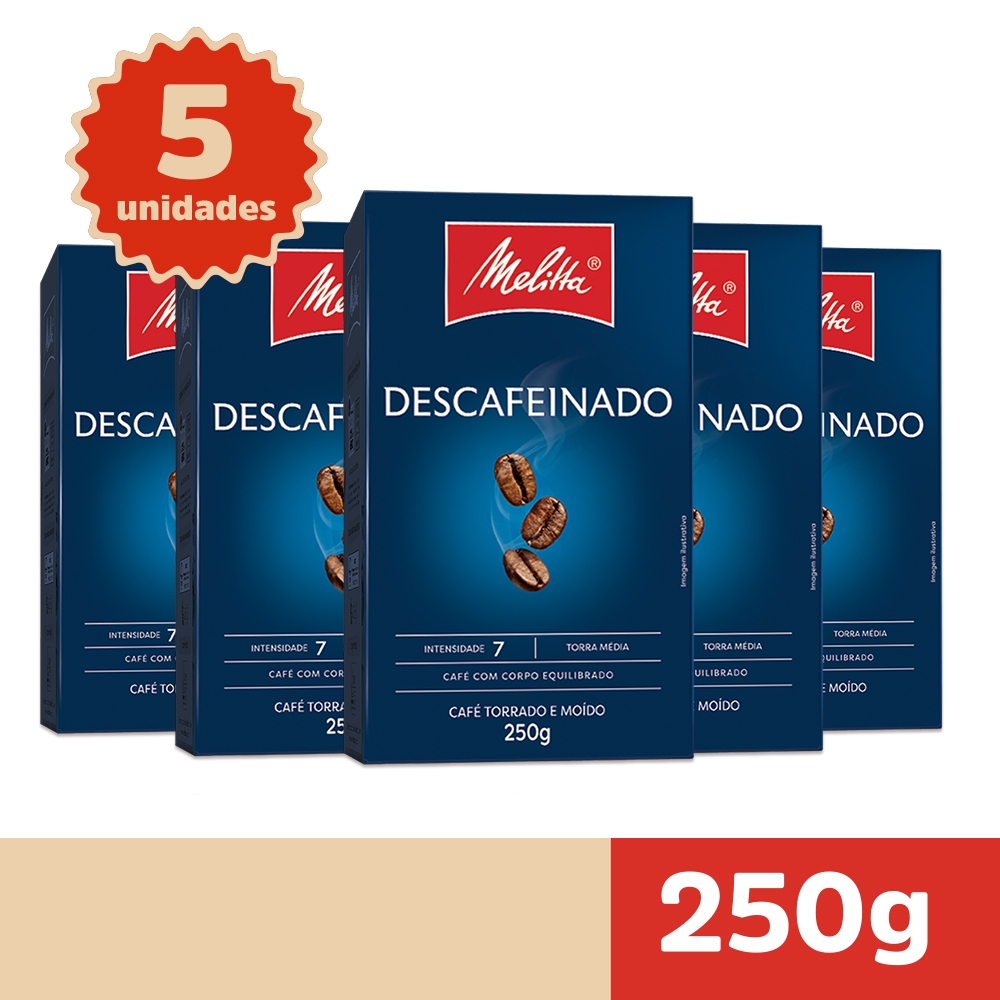 Kit Café Melitta Descafeinado - 5 Unidades 250g em Oferta na Shopee