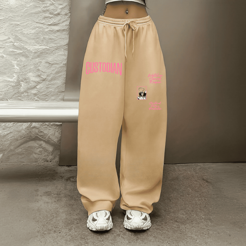 Calça Larga Moletom Wide Leg Unissex Premium Estilo Streetwear Hip Hop Custodian