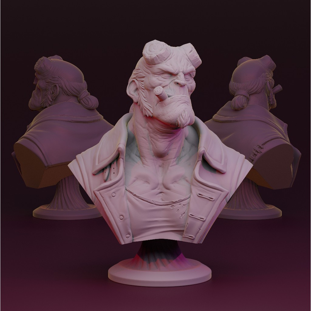 Busto Hellboy 10cm- Impressão 3D em Resina