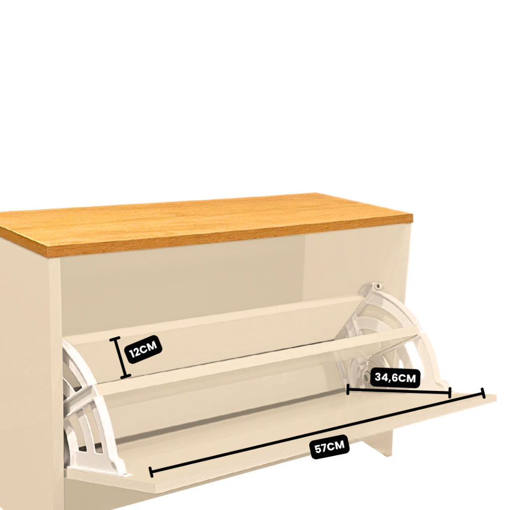Sapateira com 2 Portas Multiuso Organizadora Para Quarto e Closet Para Casa em Mdf