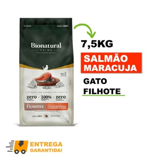 Ração SuperPremium Bionatural Gatos FIlhotes 7,5KG Sabor Salmão-Envio Imediato em Oferta na Shopee