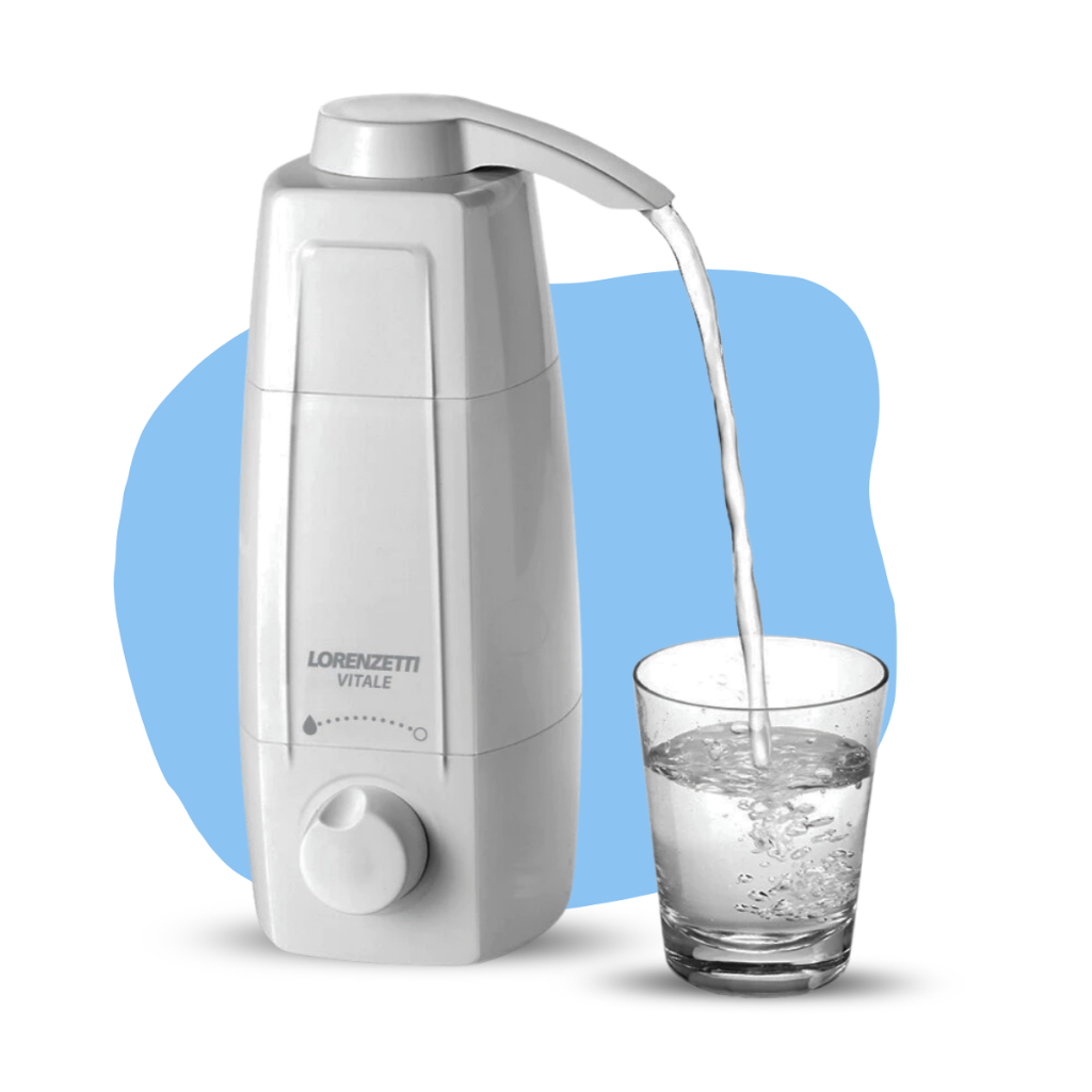 Purificador de Água Vitale Branco Lorenzetti Bica Móvel Bancada Parede Filtro Natural