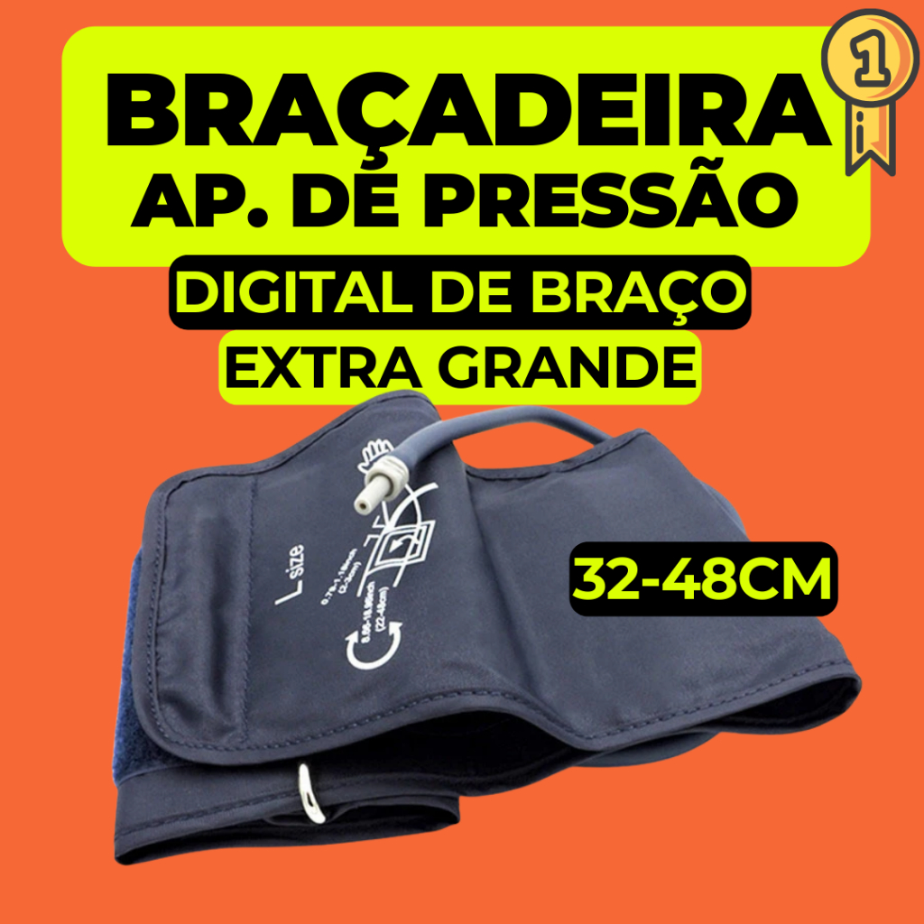 Manguito Aparelho de Pressão Digital EXTRA GRANDE -Braçadeira para Aparelho Pressão Digital (OBESO)
