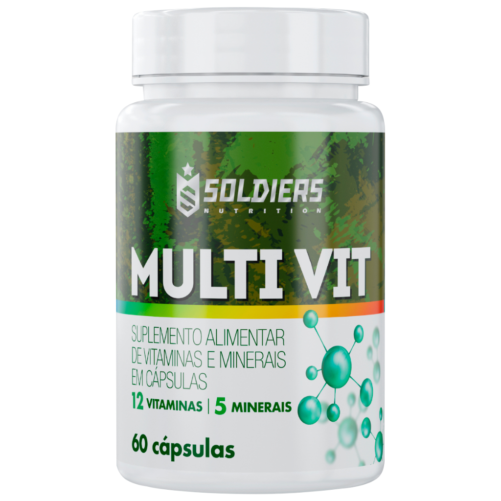 Multivitamínico 60 Caps 5 Minerais 12 Vitaminas Soldiers Nutrition Completo Saúde Imunidade Energia