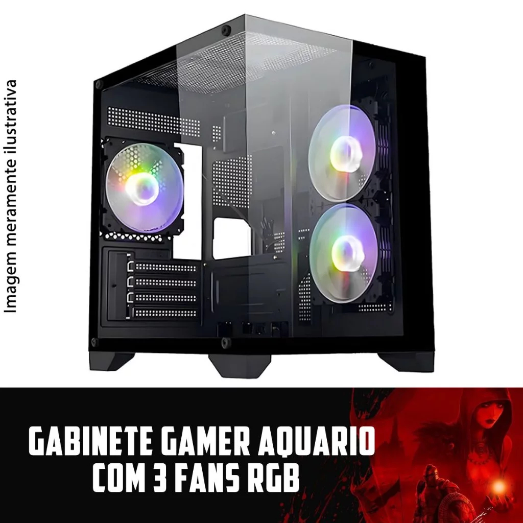 PC Gamer Montado Ryzen 5 5600GT 16GB RGB DDR4 SSD NVMe 1TB Vega 7 Núcleos Alta Performance Jogos
