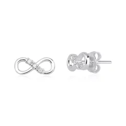 Brinco de Prata 925 Infinito com Zircônias