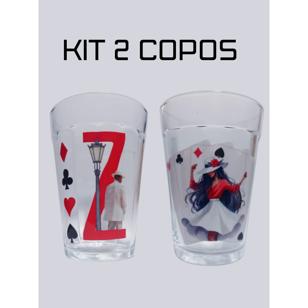 KIT 2 COPOS MALANDRO E MALANDRA